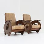 Set Art Deco Design Rattan Woven Lounge Chairs , 1930S Italy thumbnail 12