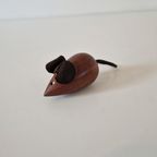 Vintage Houten Muis Teakhout Beeldje thumbnail 3