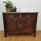 Vintage Antiek Dressoir Commode Ladekast Badkamermeubel Met Marmer Blad 203 thumbnail 2