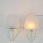 Set 2 Vintage Lumiance Cielo Wandlamp Glas 1980 Italy thumbnail 3