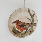 Xl Vintage West Duitse Keramische Muur Bord Vogel thumbnail 2