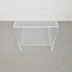 Vintage Design Nachtkastje Side Table Kristal Acryl Italy thumbnail 4