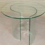 Vintage Ronde Glazen Bijzettafel, Postmodern thumbnail 9