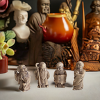 Vier Japanse Netsuke-stijl Beeldjes, Franse Reproductie thumbnail 3