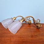 Paar Art Deco Schansen In Brons En Gesatineerd Glas, 1920 thumbnail 2