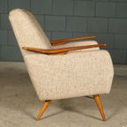 Vintage Club/Lounge Fauteuil – Houten Armleuningen – Jaren 60 thumbnail 6