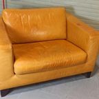 Vintage Design Leren Xl Fauteuil Loveseat, Machalke, Cognac thumbnail 3