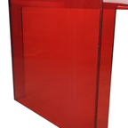 Postmoderne Rood Plexiglas Salontafel 1990s thumbnail 2