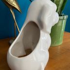 Wit Keramieken Hondje / Plantenpot thumbnail 5