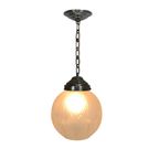 Art Deco Hanglamp Met Ronde Bol Met Geometrische Patronen, Jaren 30 thumbnail 4