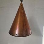 E.s. Horn Aalestrup Koperen Gehamerde Cone Lamp. Vintage thumbnail 3