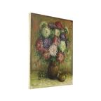 Groot Bloemen Stilleven Schilderij Dahlia’S Gesigneerd M. Vierstraete thumbnail 10
