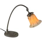 Art Deco - Desk Lamp With Marbled Glass - Period Piece - Adjustable Shade thumbnail 4