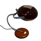 Herda - Space Age Table Lamp - Brown Base And Shade, Chromed Upright (rare Model) thumbnail 7