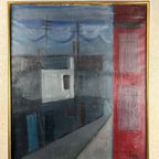 Olieverf Op Doek ‘straatbeeld’ – 1959 thumbnail 2
