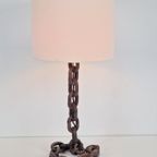 Brutalist Tafellamp Sculptuur Kettinglamp France ’70 Vintage thumbnail 8