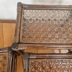Vintage Manou Bamboe Nest Tafeltjes Mimi Set Jaren 70. thumbnail 5