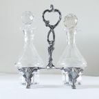 Een Verzilverd Cruetset (Olie & Azijnstel) - Saglier Freres - Parijs, 1900-1930 thumbnail 5