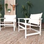 Set 2 Deense Safari Chairs Vintage Design Fauteuil Tuinstoel thumbnail 2
