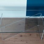 Lucite And Glass Coffee Table. thumbnail 6
