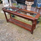 Klassieke Engelse Lage Sidetable Afm. 137X40Cm En 67Cm. thumbnail 3