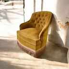 Vintage Eenzit / Zetel / Fauteuil Met Franjes thumbnail 5