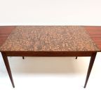Unieke Vintage Brutalist Uitschuifbare Eettafel Met Koperen Blad thumbnail 9