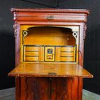 Brocante Hollandse Secretaire Kast – Begin 1900 – Rood thumbnail 7