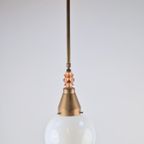 Vintage Art Deco Bol Hanglamp Schoollamp Copper Glas ‘20 thumbnail 10
