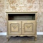 Queen Anne Dressoir/ Vintage Look Dressoir In Taupe Met Goud thumbnail 2