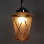 Art Deco Hanglamp Met Roze Glazen Kap, Jaren 30 thumbnail 5