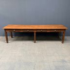 Grote Grenenhouten Kloostertafel Met Lades thumbnail 6