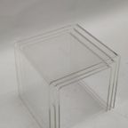 Vintage Set Bijzettafeltjes Plexiglas Nesting Tables Aqryl thumbnail 3