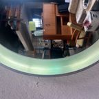 Vintage Ronde Houten Wandspiegel Met Verlichting, Xl, 1970's thumbnail 6