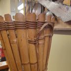 Vintage Rotan Plantenstandaard Planten Standaard Pplantentafeltje  Bloempot thumbnail 8