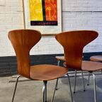 4 Early Dining Chairs By Arne Jacobsen For Fritz Hansen, 1957 thumbnail 10