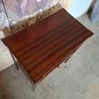 Antieke Haltafel, Telefoontafel, Bijzettafel, Met Roldeurtje Afm. 56x34cm En 65cm Hoog. thumbnail 5