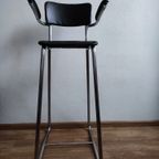 Vintage Kinder Kappersstoel 1950 Gispen Stijl Chroom & Zwart Barber Chair Children thumbnail 3