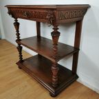 Landelijke Frans Eikenhouten Sidetable Wandtafel Met Lade thumbnail 7