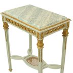 Antieke Vergulde Bijzettafel Console Groen Marmer Louis Xvi thumbnail 10