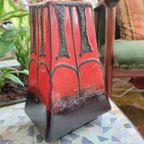Fat Lava Fatlava Germany Vaas Vaasje Rood Bruin Vintage thumbnail 5