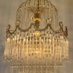 Opaline Vintage Art Deco Staafjes Kroonluchter Hanglamp Kristal thumbnail 6