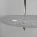 Art Deco Hanglamp Met Gewolkte Glazen Schaal, Jaren 30 thumbnail 18