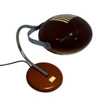Herda - Space Age Table Lamp - Brown Base And Shade, Chromed Upright (rare Model) thumbnail 2