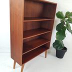 Vintage Deens Boekenkastje Schuine Pootjes Teak thumbnail 10
