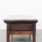 Prachtige En Robuuste Antieke Salontafel Met 3 Lades Uit De 18E Eeuw thumbnail 5