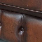 Luxe En Imposante In Goede Staat Verkerende Rundleren Chesterfield Clubfauteuil In Engelse Stijl thumbnail 10