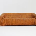 Piumino Cognac Leather Sofa By Jonathan De Pas For Dall’Oca 1970S Italy thumbnail 12