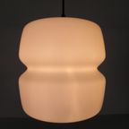 Vintage Hanglamp Met Opaline Glazen Bol, Jaren 60 thumbnail 11