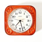 Vintage Keramieke Klok Staiger Quartz Oranje Klok Jaren 70 thumbnail 7